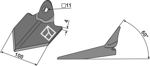 Hoe share 100mm
