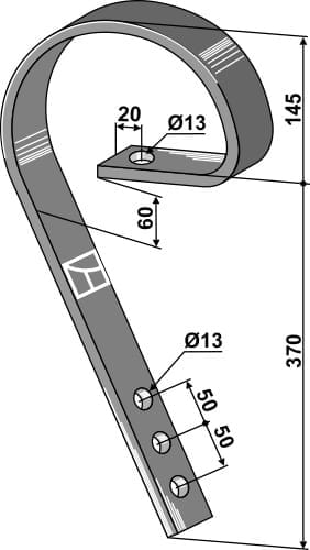 BL10.1054 Schleppzinken 45x10 - passend zu Dal-Bo