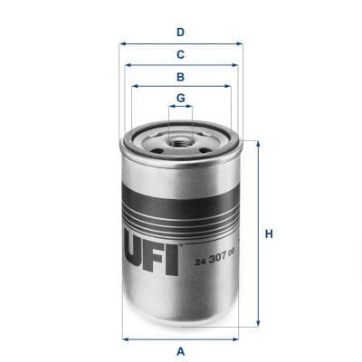 BL24.307.00 UFI Filter 24.307.00 Kraftstofffilter SpinOn