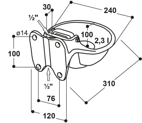 Suevia drinking bowl mod. 115