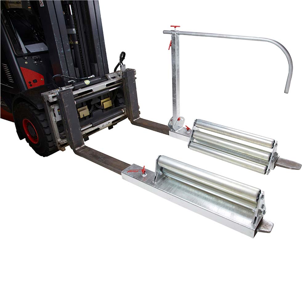 Fliegl tire mounting machine - forklift attachment