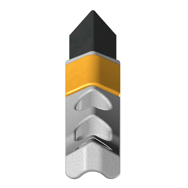 Bent vibratory harrow tines 185*35*19, 2 holes - Ø 10 - HR2