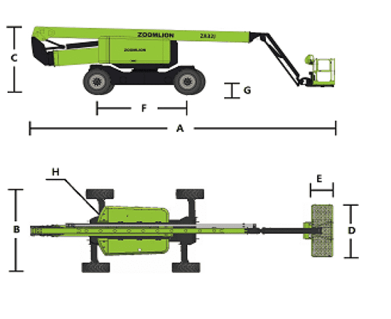 Zoomlion Gelenkteleskopbühne 15,8m, 300kg, 8,3m Reichweite