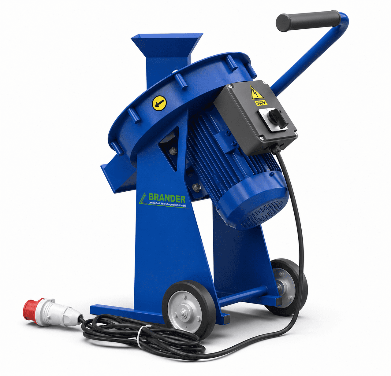 Holzschredder 3 kW, 230V – Gartenhäcksler bis 80 mm Astschredder kompakt