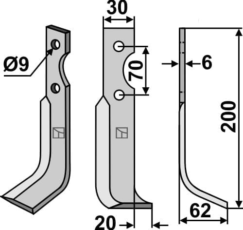 BL5226 Fräsmesser R - passend zu Honda F400/80