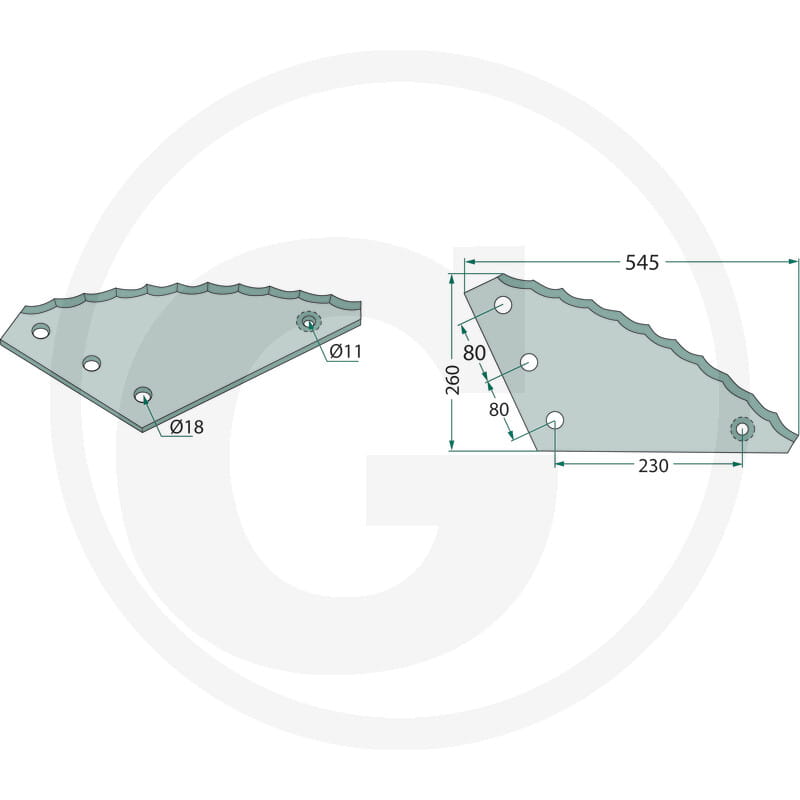 Strautmann Futtermischwagen Messer lang, Borstahl - 8mm