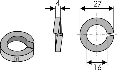 BL2760 Federring Ø27x4xØ16 - passend zu Kuhn 80281600 / Herder 9205.1700