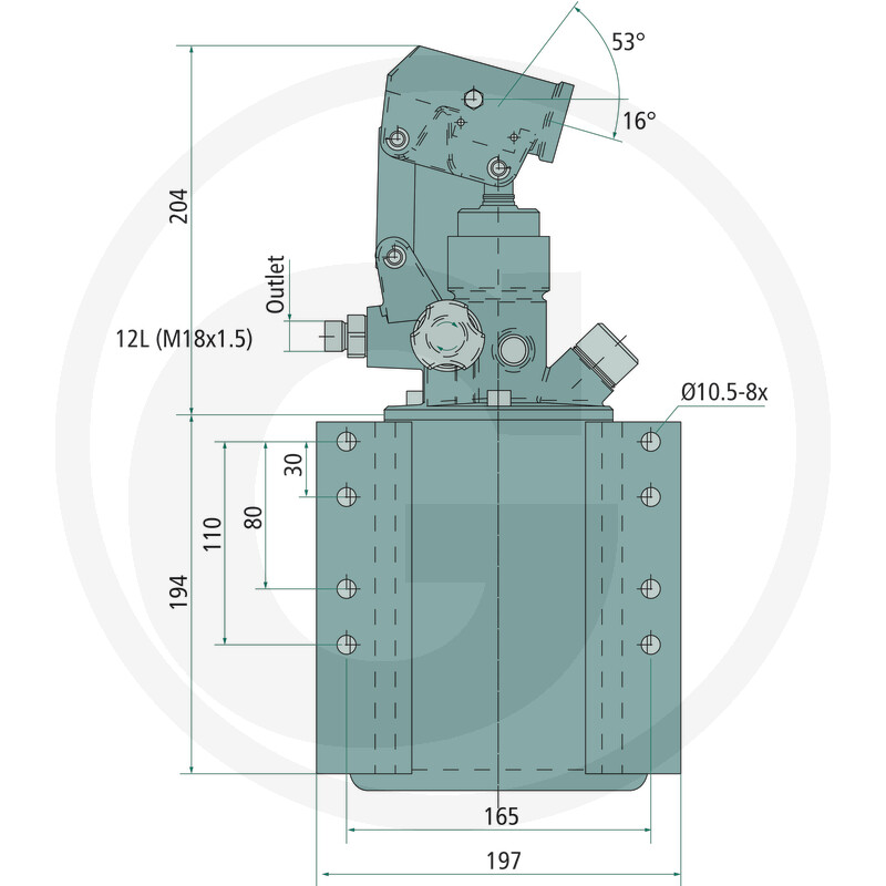 Handpumpe mit Tank 18ccm / für einfachwirkende Zylinder