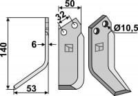 Fräsmesser L - passend zu Pasquali 591-F901 (HP6) / 500096