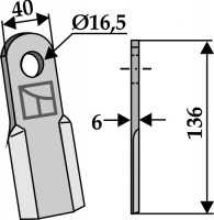 Gerades Messer 136mm - passend zu Sicma / Sovema