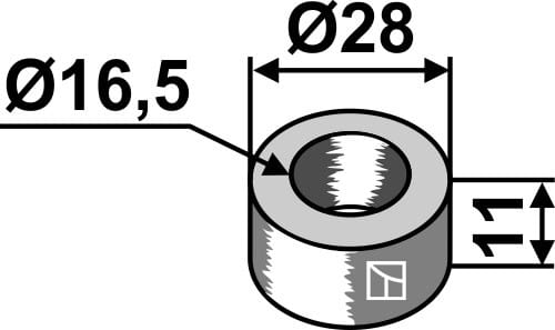 Buchse 11xØ16,5xØ28mm - passend zu Fischer