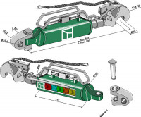 KAT III Hydraulischer Oberlenker mit Fanghaken und Gelenkkopf