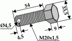 Messerschraube M20x54-10.9 für Gilbers
