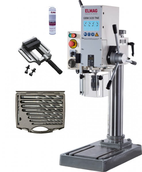 Elmag Getriebe Tischbohrmaschine Set - 400V / 900,650W / Bohrleistung Stahl 25mm