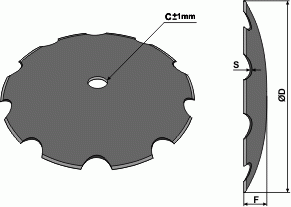 Gezahnte Scheibe für Scheibeneggen Ø660x6