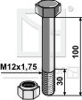 Schraube mit Sicherungsmutter - M12 - 8.8