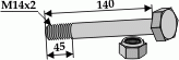 Schraube mit Sicherungsmutter M14x140-8.8 für Bomford