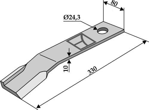 Mähermesser 330mm - passend zu Humus HKP 1600 - 294.92.349