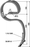 Zinken "Agrilla Cobra" mit Schar und Schraube - passend zu Väderstad 422760 / 428797 / 192215
