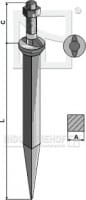 Ackereggenzinken aus Borstahl, ovaler Ansatz in Fahrtrichtung Ackereggenzinken aus Borstahl, ovaler Ansatz in Fahrtrichtung