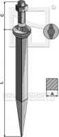 Ackereggenzinken aus Borstahl, ovaler Ansatz in Fahrtrichtung