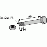 Schraube mit Sicherungsmutter M12x80-10.9 für Dücker