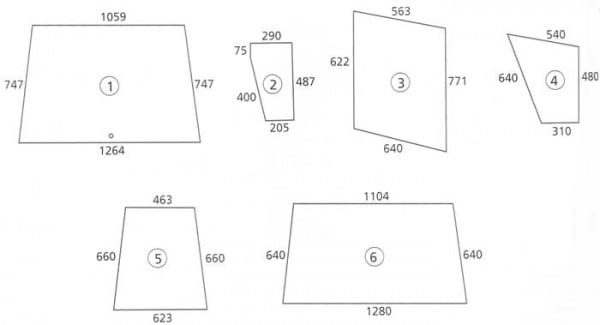 Bild-Nr. 3 Türscheibe oben, rechts und links für Kabine: Fritzmeier Euro II FK 9115, Perfekt 33-44 u