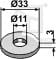 Scheibe Ø33x3xØ10,5