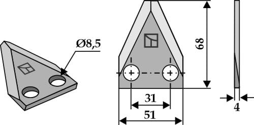 Futtermischwagenmesser - passend zu Storti 16800029 / Frasto 16800008 / Walker