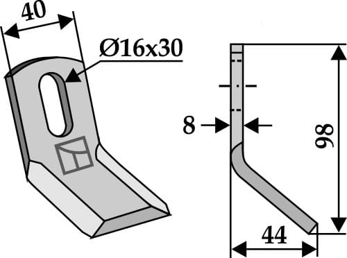 Y-Messer 98mm - passend zu Noremat 123692 / S.M.A SM58