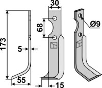 Fräsmesser L - passend zu Benassi RT8/AN 7-8 - 6CM015