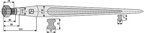 Frontladerzinken 1100mm / M28x1,5