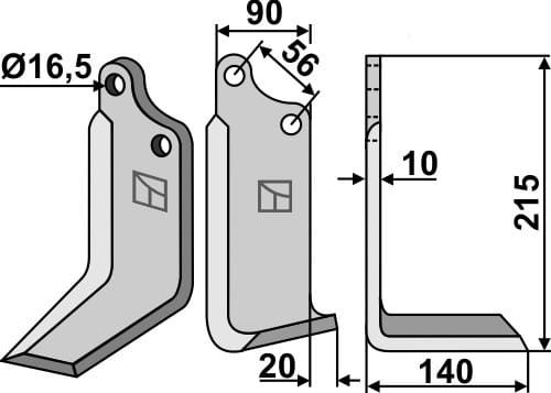 Fräsmesser R - passend zu Maschio / Gaspardo M09400418