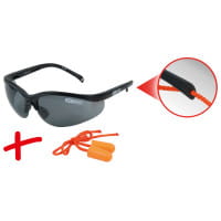 Schutzbrille schwarz - mit Ohrstöpsel