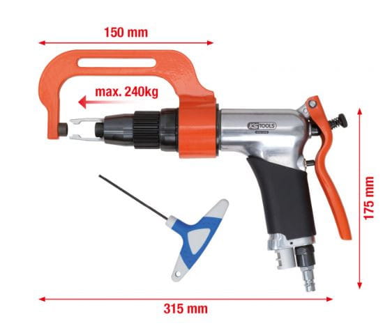 KS Tools Druckluft-Schweißpunkt-Bohrmaschinen-Satz, 3-tlg