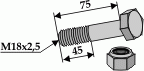 Schraube mit Sicherungsmutter M18x75-8.8 für BAMS