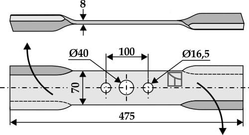 Mähmesser 475mm R - passend zu Ilmer