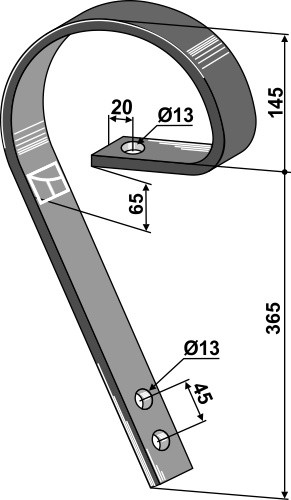 Schleppzinken für Rahmen 50x50 - passend zu Köckerling 900944