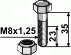Schraube mit Sicherungsmutter M8x35-8.8 für Rousseau