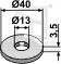 Scheibe Ø40x3,5xØ13