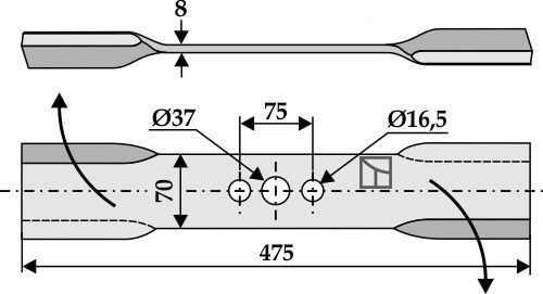 Mähermesser 475mm rechts - passend zu Ilmer