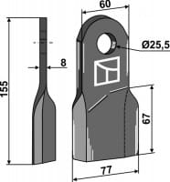 Schlegelmesser R - passend zu Röll 650324