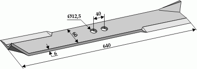Mähermesser 640mm rechts für Hymach