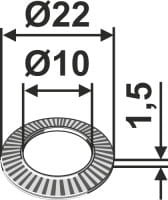 Sperrkantscheibe Ø22x1,5xØ10 - passend zu Claas 0002393880