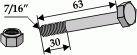 Schraube mit Sicherungsmutter 7/16"-8.8 für Ferri