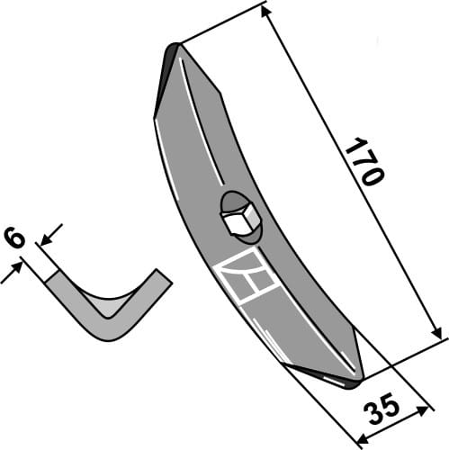 Standard-Schar 170mm - passend zu Rau 0009724