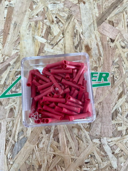 100x Kabel Stoßverbinder 0,5 - 1,0 mm² - rot