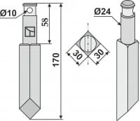 Rotorzinken 170mm - passend zu Rau E 35920 / 0035920