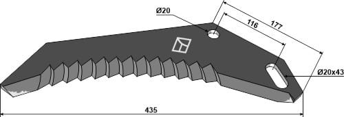 Ladewagenmesser 5mm - passend zu Pöttinger 434.050 / 434.071