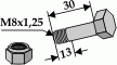 Schraube mit Sicherungsmutter M8x30-10.9 für Mulag